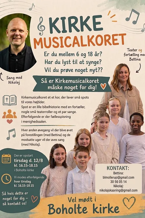 Billede af reklameplakat for kirkemusicalkoret
